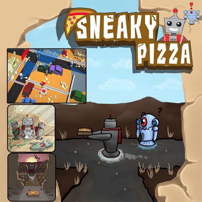 Projektcover von dem Top-down 3D Stealth Game Sneaky Pizza