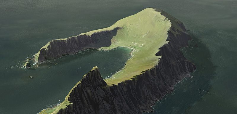 Concept Art einer unbewohnten Insel mitten auf hoher See von Niklas Bellok