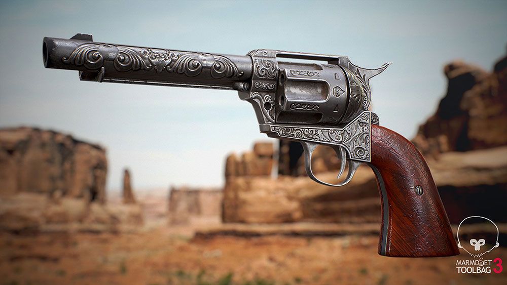 3D Modell eines verzierten Revolvers von Emre Karabacak