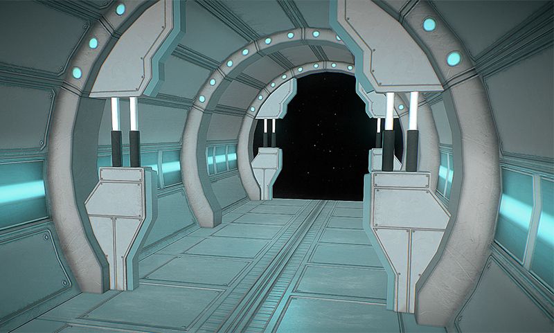 3D Szene eines Raumschiff Korridors von Emre Karabacak