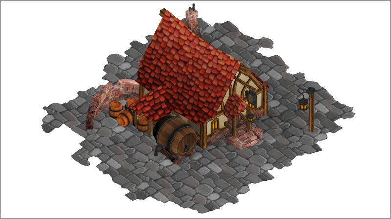 3D Modell eines kleinen Fachwerk Hauses von Tim Ludwig