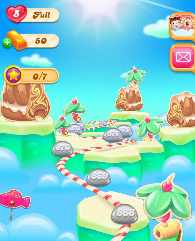 Level Map von dem Spiel Candy Crush
